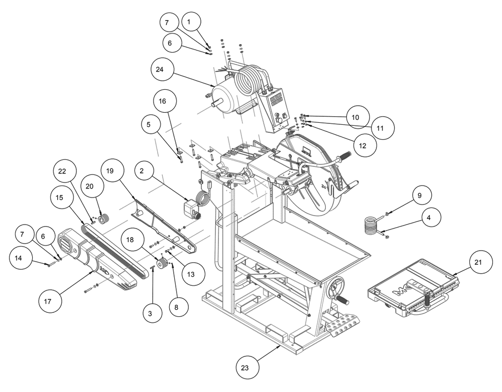 Section 01 Diagram and Parts List for MK-5010T 166930 MK Diamond Concrete Saw